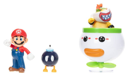 World of Nintendo Minifiguur 2-pack Mario en Bowser Jr. Clownauto 6 cm