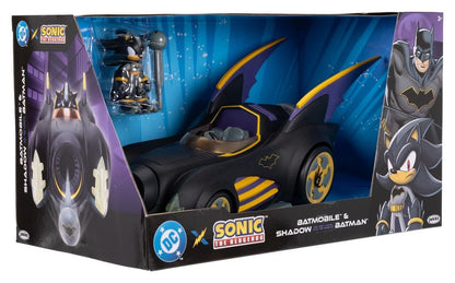 DC x Sonic - The Hedgehog Actiefiguur met voertuigschaduw Batman & Batmobile 6 cm