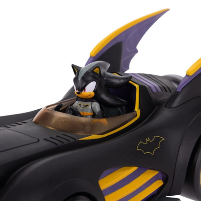 DC x Sonic - The Hedgehog Actiefiguur met voertuigschaduw Batman & Batmobile 6 cm