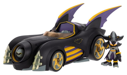 DC x Sonic - The Hedgehog Actiefiguur met voertuigschaduw Batman & Batmobile 6 cm