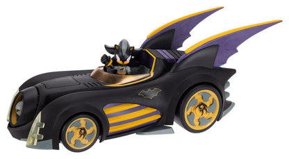 DC x Sonic - The Hedgehog Actiefiguur met voertuigschaduw Batman & Batmobile 6 cm