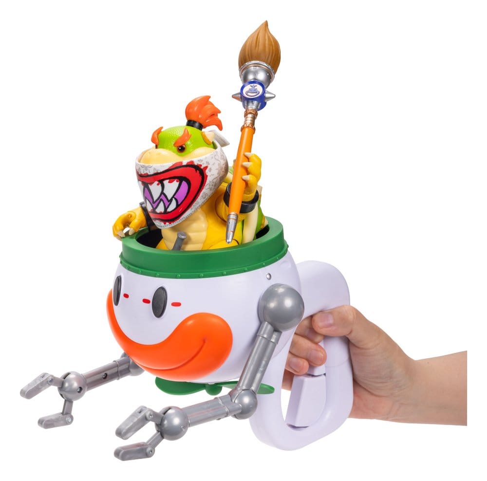 De Super Mario Galaxy Movie Action Figure Bowser Jr. met clownauto 13 cm