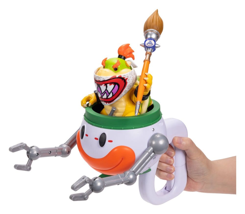 De Super Mario Galaxy Movie Action Figure Bowser Jr. met clownauto 13 cm