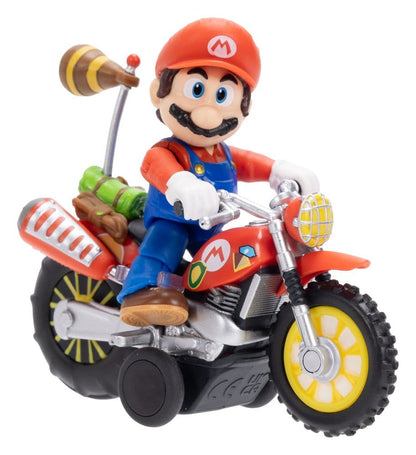 Het Super Mario Galaxy Movie-actiefiguur met uittrekbare motorfiets Mario 6 cm