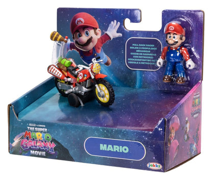 Het Super Mario Galaxy Movie-actiefiguur met uittrekbare motorfiets Mario 6 cm