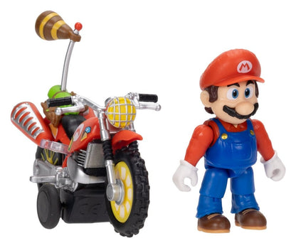 Het Super Mario Galaxy Movie-actiefiguur met uittrekbare motorfiets Mario 6 cm