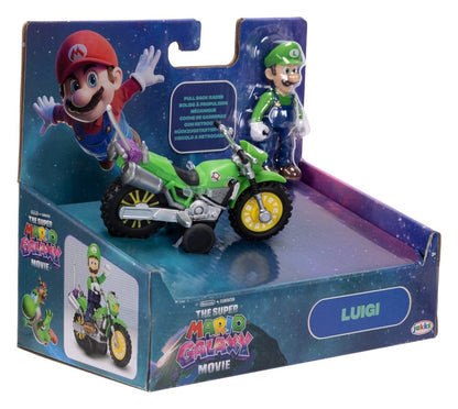 De Super Mario Galaxy Movie-actiefiguur met terugtrekmotor Luigi 6 cm
