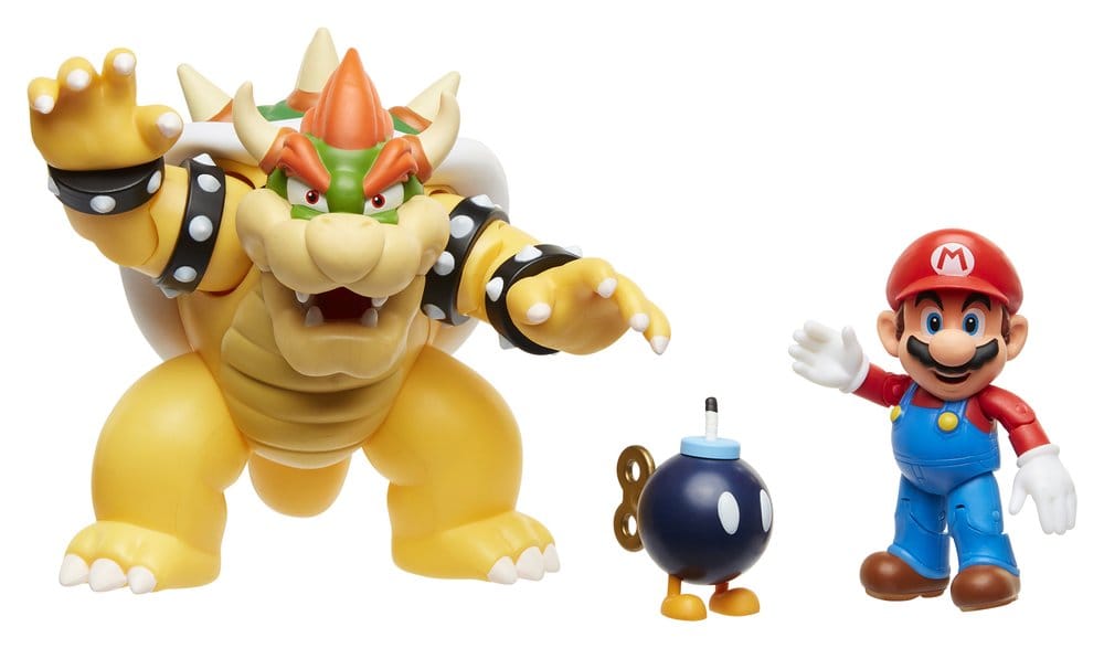 World of Nintendo Actie Figuur 3-Pack Mario vs. Bowser Lava Battle 6-15 cm