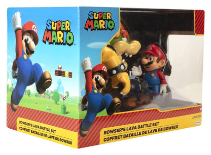 World of Nintendo Actie Figuur 3-Pack Mario vs. Bowser Lava Battle 6-15 cm