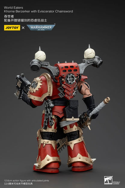 Warhammer 40K Actie Figuur 1/18 Wereldeters Khorne Berzerker met uitliggende kettingzwaard 13 cm