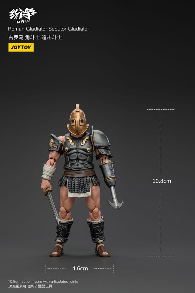 Strifactie Figuur 1/18 Romeinse Gladiator Secutor Gladiator 11 cm
