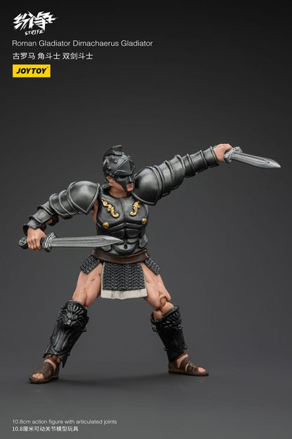 Strifactie Figuur 1/18 Romeinse gladiator Dimachaerus gladiator 11 cm