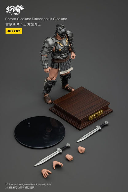 Strifactie Figuur 1/18 Romeinse gladiator Dimachaerus gladiator 11 cm