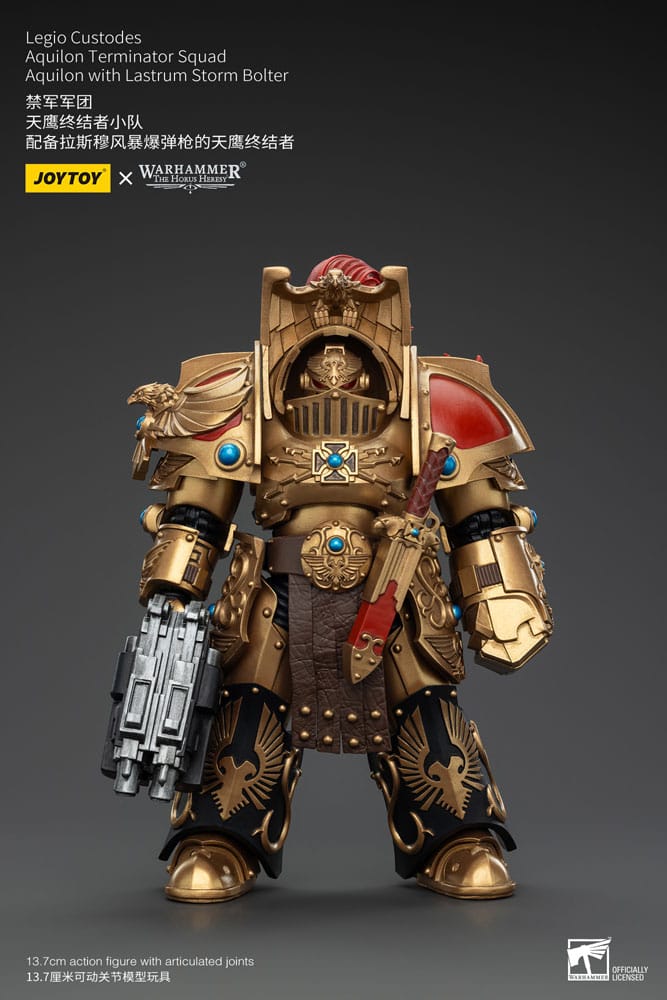 Warhammer the Horus Heresy Action Figuur 1/18 Legio Custodes Aquilon Terminator Squad Aquilon met Lastrum Storm Bolter 14 cm
