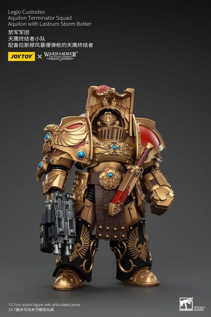 Warhammer the Horus Heresy Action Figuur 1/18 Legio Custodes Aquilon Terminator Squad Aquilon met Lastrum Storm Bolter 14 cm
