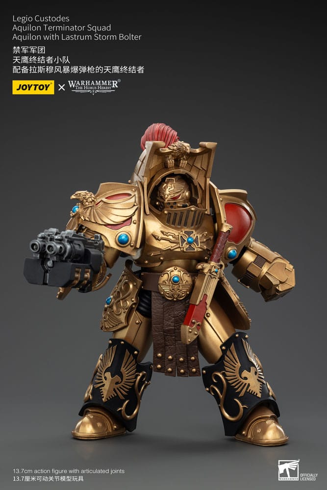 Warhammer the Horus Heresy Action Figuur 1/18 Legio Custodes Aquilon Terminator Squad Aquilon met Lastrum Storm Bolter 14 cm