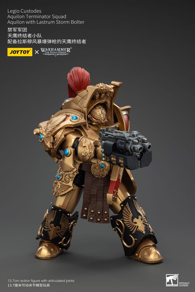 Warhammer the Horus Heresy Action Figuur 1/18 Legio Custodes Aquilon Terminator Squad Aquilon met Lastrum Storm Bolter 14 cm
