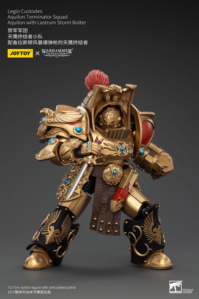 Warhammer the Horus Heresy Action Figuur 1/18 Legio Custodes Aquilon Terminator Squad Aquilon met Lastrum Storm Bolter 14 cm
