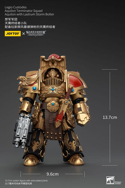Warhammer the Horus Heresy Action Figuur 1/18 Legio Custodes Aquilon Terminator Squad Aquilon met Lastrum Storm Bolter 14 cm