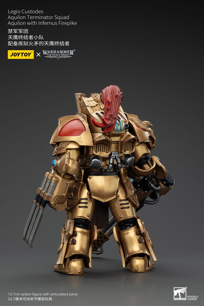 Warhammer the Horus Heresy Action Figuur 1/18 Legio Custodes Aquilon Terminator Squad Aquilon met Infernus Firepike 14 cm