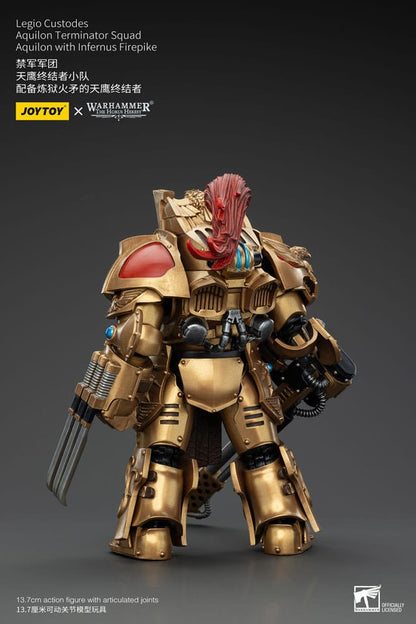 Warhammer the Horus Heresy Action Figuur 1/18 Legio Custodes Aquilon Terminator Squad Aquilon met Infernus Firepike 14 cm
