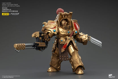 Warhammer the Horus Heresy Action Figuur 1/18 Legio Custodes Aquilon Terminator Squad Aquilon met Infernus Firepike 14 cm