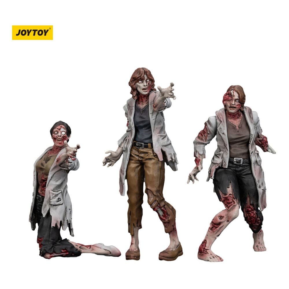 Zombie Dark Source-actiefiguren 3-pack Wetenschappers (vrouwelijk) 8 cm