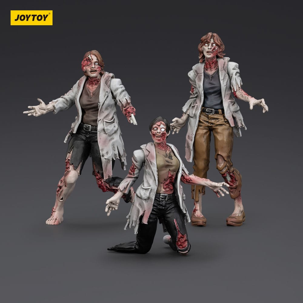 Zombie Dark Source-actiefiguren 3-pack Wetenschappers (vrouwelijk) 8 cm