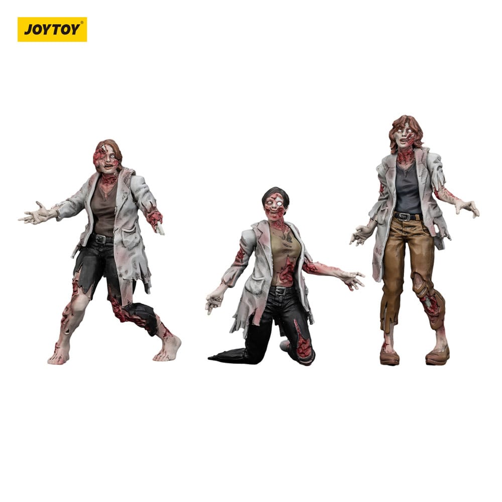 Zombie Dark Source-actiefiguren 3-pack Wetenschappers (vrouwelijk) 8 cm