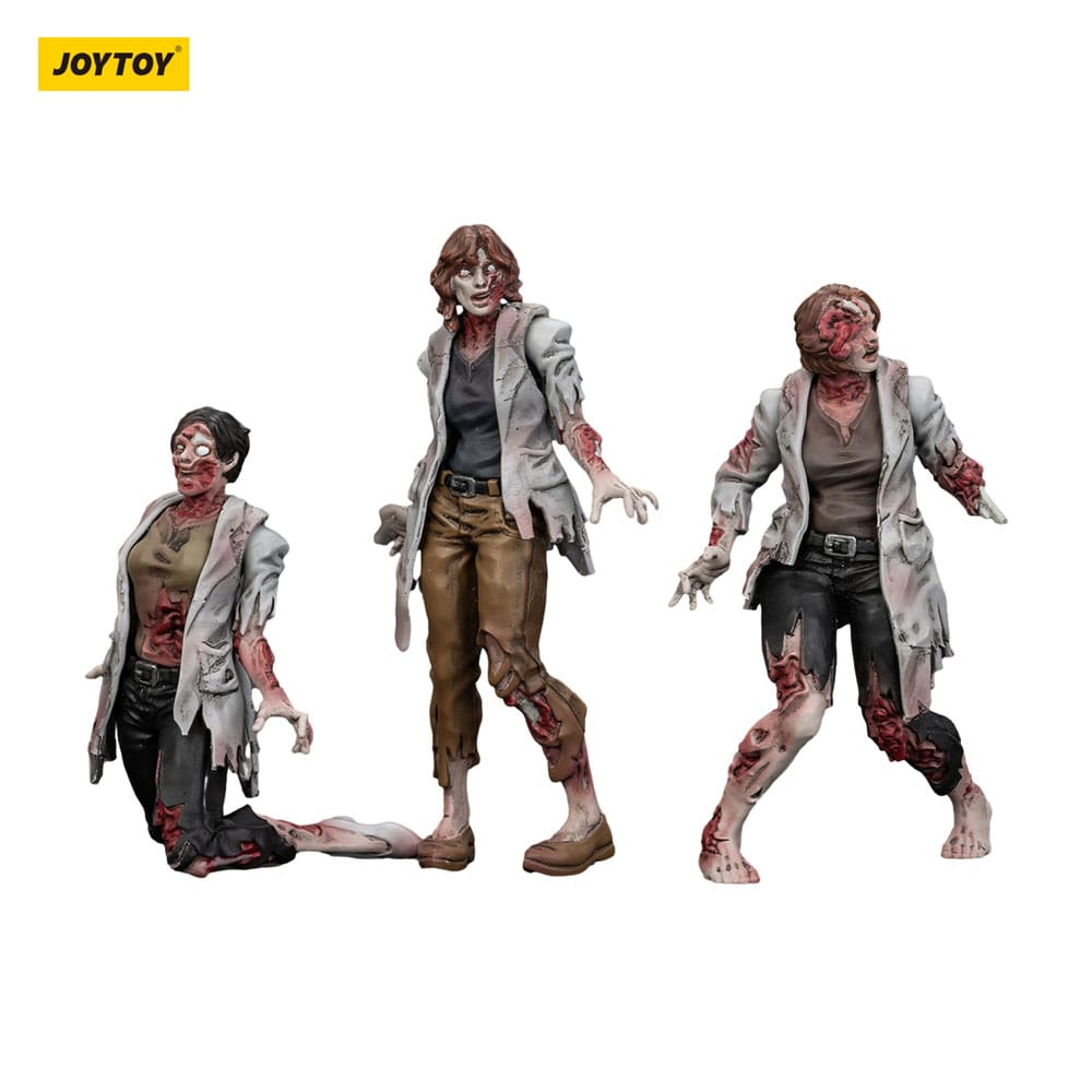 Zombie Dark Source-actiefiguren 3-pack Wetenschappers (vrouwelijk) 8 cm