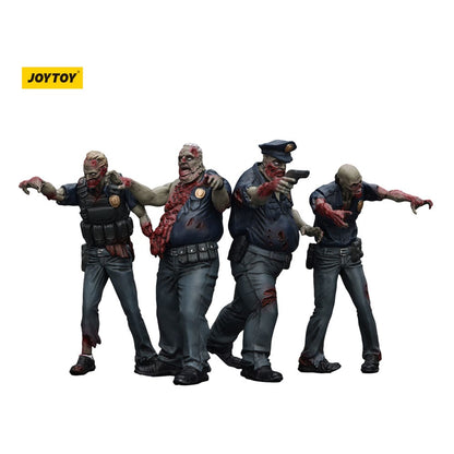 Zombie Dark Source-actiefiguren 4-pack Politie (mannelijk) 8 cm