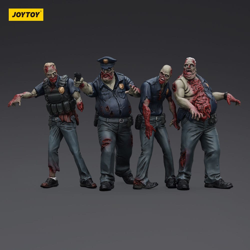 Zombie Dark Source-actiefiguren 4-pack Politie (mannelijk) 8 cm