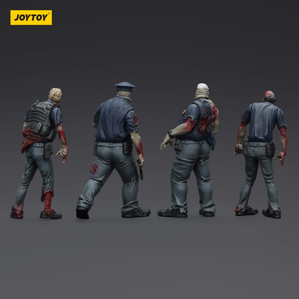 Zombie Dark Source-actiefiguren 4-pack Politie (mannelijk) 8 cm