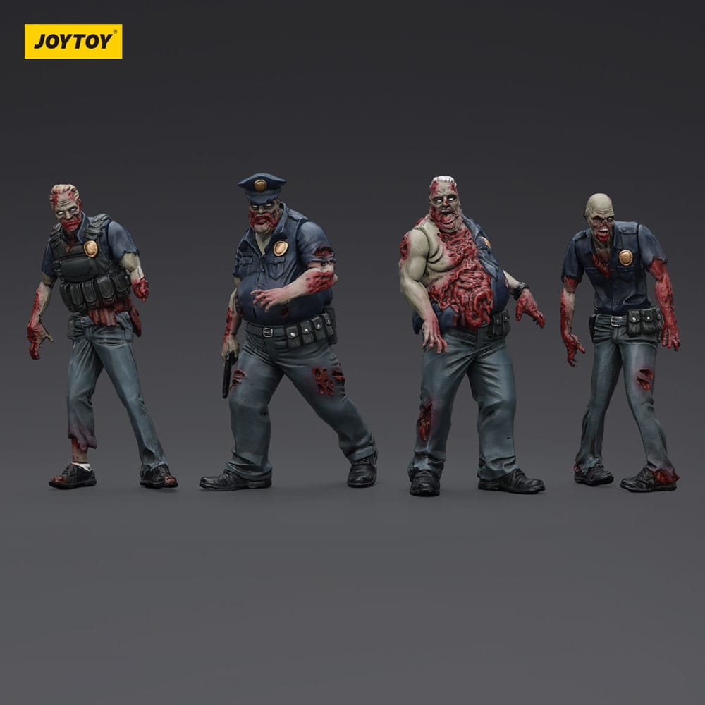 Zombie Dark Source-actiefiguren 4-pack Politie (mannelijk) 8 cm