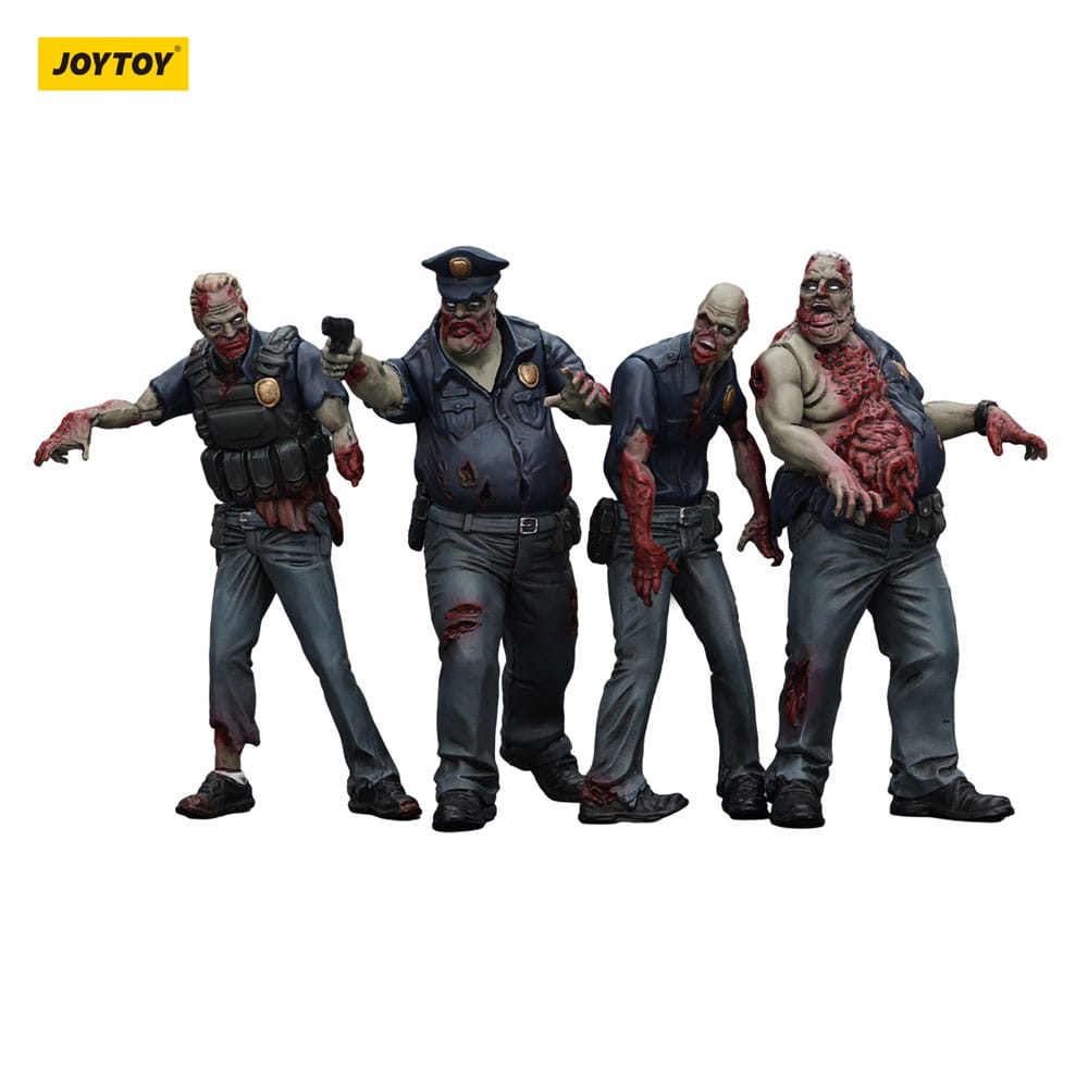 Zombie Dark Source-actiefiguren 4-pack Politie (mannelijk) 8 cm