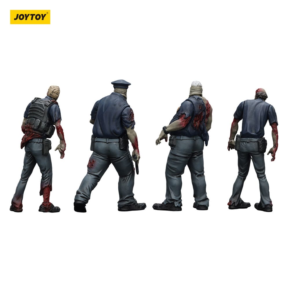 Zombie Dark Source-actiefiguren 4-pack Politie (mannelijk) 8 cm