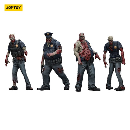 Zombie Dark Source-actiefiguren 4-pack Politie (mannelijk) 8 cm