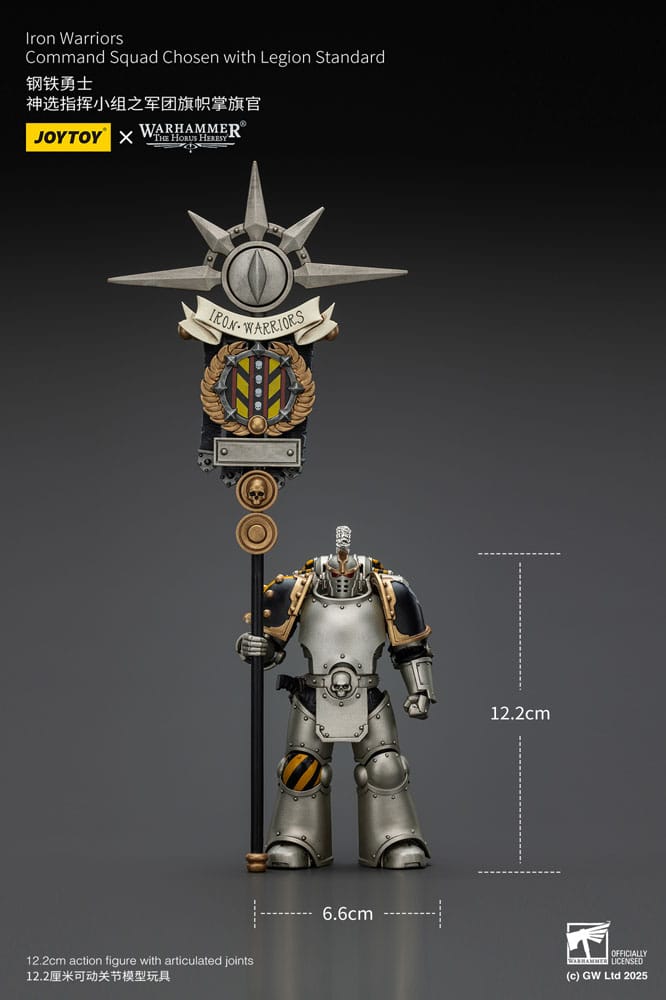 Warhammer The Horus Heresy Action Figure 1/18 lron Warriors Command Squad Chosen met Legion Standard 12 cm