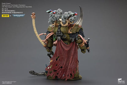 Warhammer 40k actiefiguur 1/18 Death Guard Deathshroud Terminator Champion met Manreaper en Plaguespurter handschoenen 14 cm