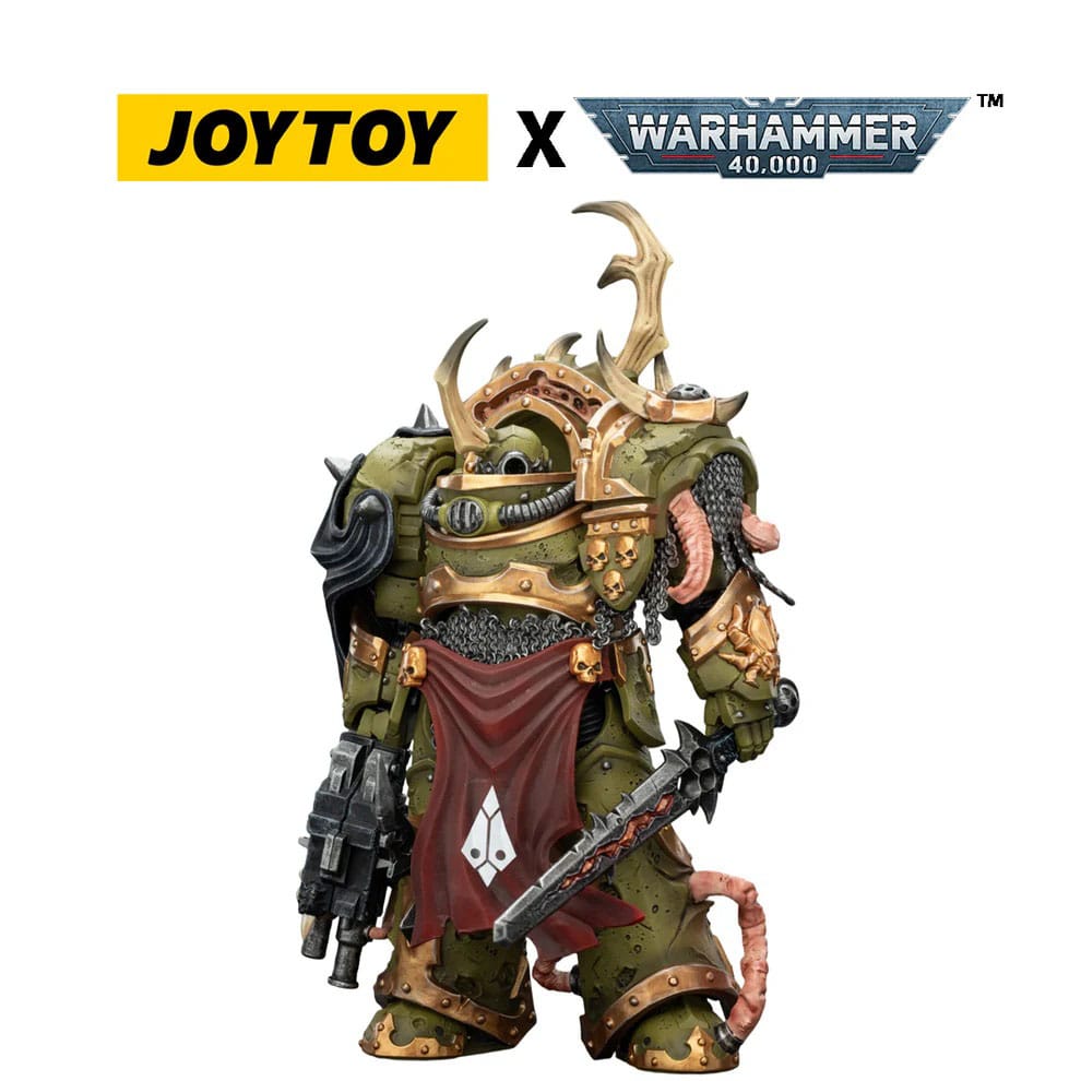 Warhammer 40.000 actiefiguur Death Guard Blightlord Terminator 3 met Combi-bolter en Bubotic Blade 14 cm