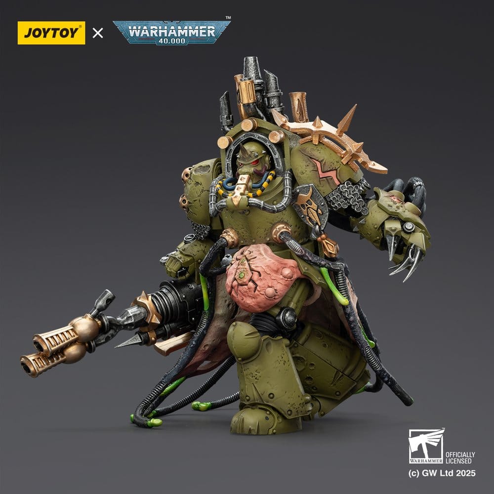 Warhammer 40.000 actiefiguur Death Guard Lord of Virulence met Power Fist en Twin Plague Spewer 14 cm