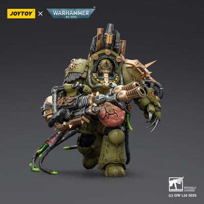 Warhammer 40.000 actiefiguur Death Guard Lord of Virulence met Power Fist en Twin Plague Spewer 14 cm