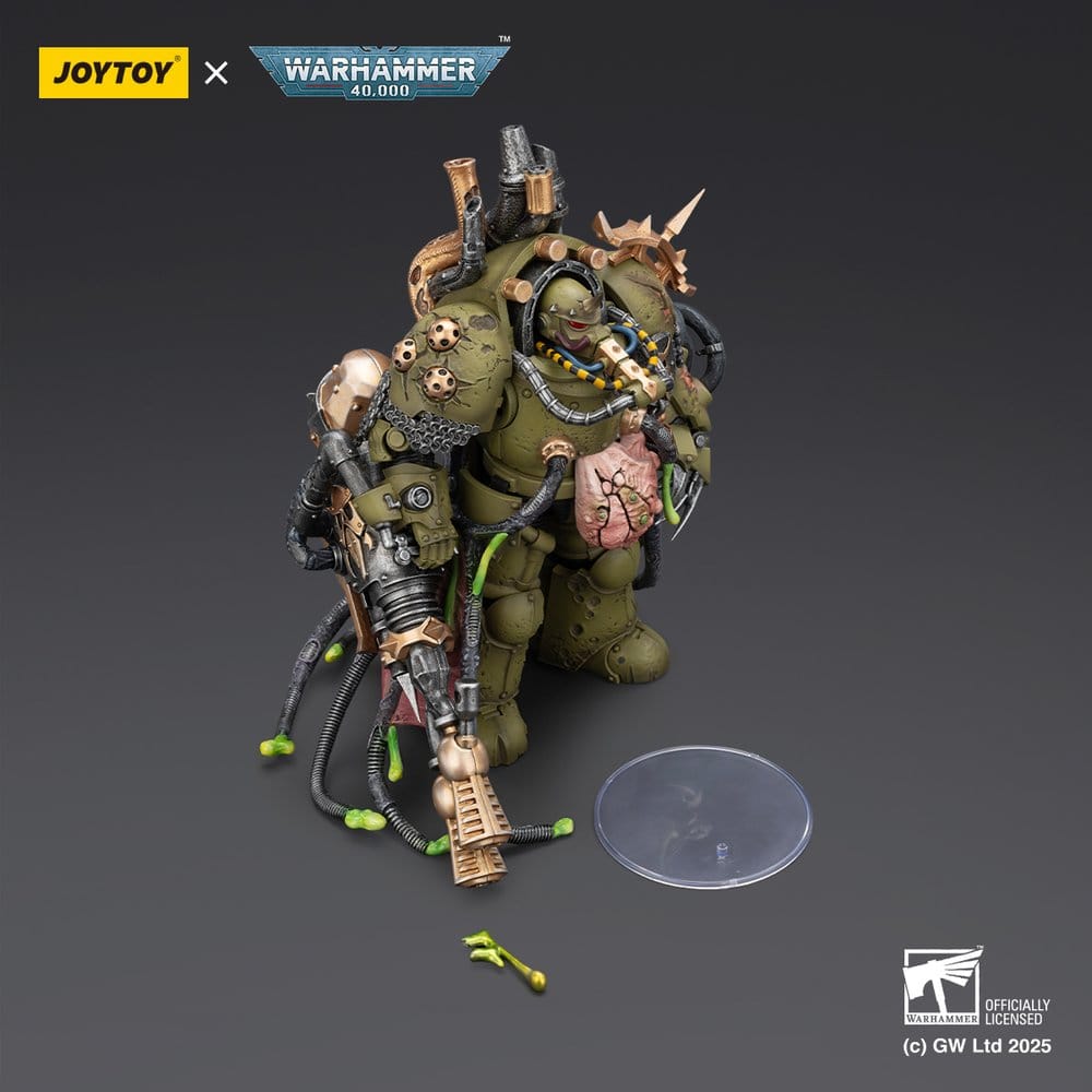 Warhammer 40.000 actiefiguur Death Guard Lord of Virulence met Power Fist en Twin Plague Spewer 14 cm