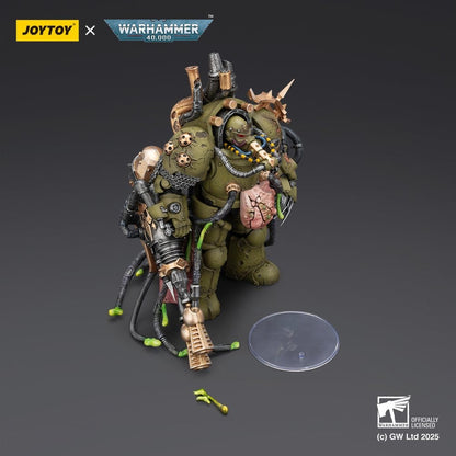 Warhammer 40.000 actiefiguur Death Guard Lord of Virulence met Power Fist en Twin Plague Spewer 14 cm