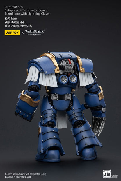 Warhammer the Horus Heresy -actie Figuur 1/18 Ultramarines Cataphractii Terminator Squad Terminator met bliksemklauwen 14 cm