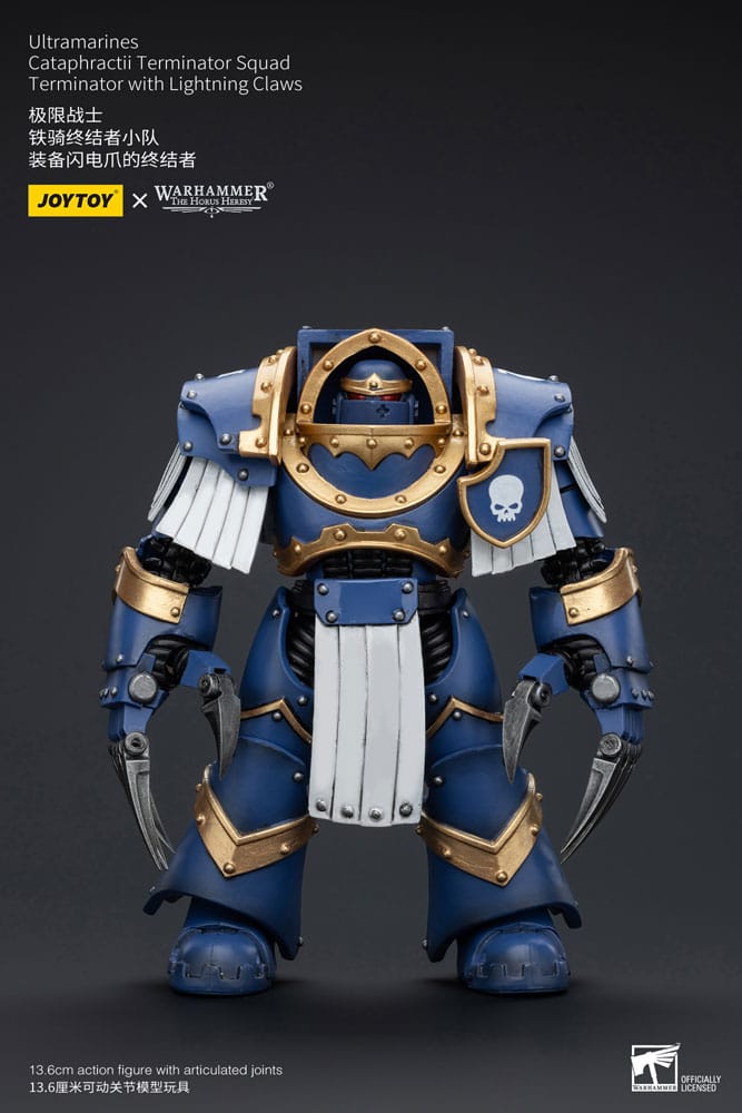 Warhammer the Horus Heresy -actie Figuur 1/18 Ultramarines Cataphractii Terminator Squad Terminator met bliksemklauwen 14 cm