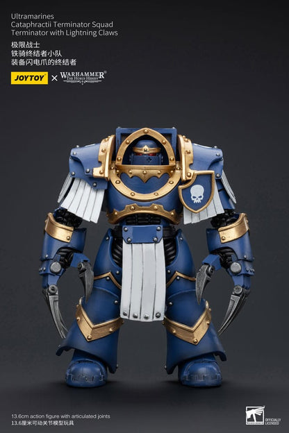 Warhammer the Horus Heresy -actie Figuur 1/18 Ultramarines Cataphractii Terminator Squad Terminator met bliksemklauwen 14 cm