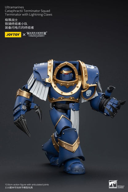 Warhammer the Horus Heresy -actie Figuur 1/18 Ultramarines Cataphractii Terminator Squad Terminator met bliksemklauwen 14 cm