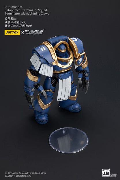 Warhammer the Horus Heresy -actie Figuur 1/18 Ultramarines Cataphractii Terminator Squad Terminator met bliksemklauwen 14 cm