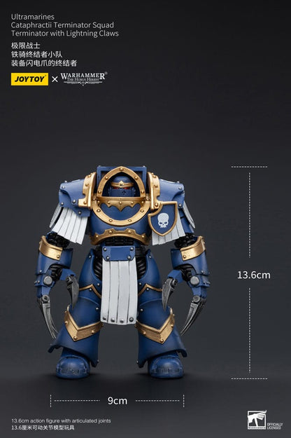 Warhammer the Horus Heresy -actie Figuur 1/18 Ultramarines Cataphractii Terminator Squad Terminator met bliksemklauwen 14 cm